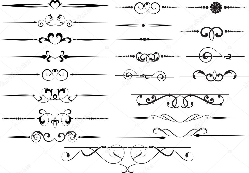 Set Of Decorative Elements For Editable And Design