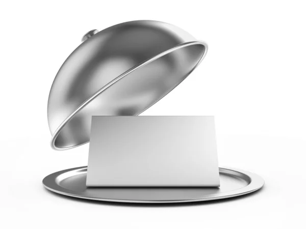 Restoran cloche bir kağıt şablonla yazıtlar için