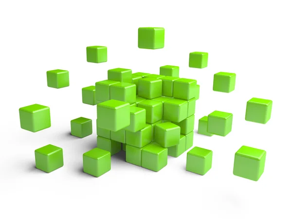 Cube assembling from blocks. — Stock Photo, Image