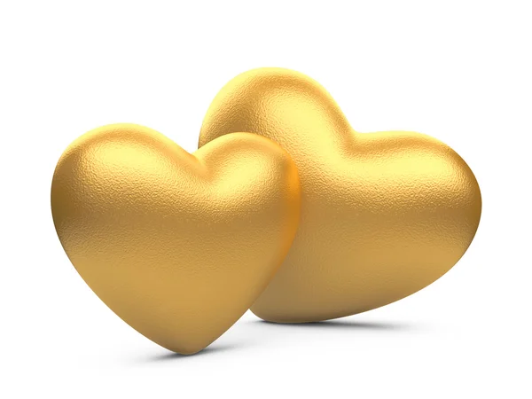 Two gold hearts — Stock Photo, Image