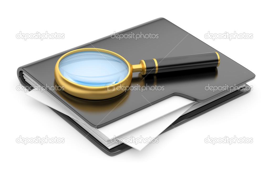 folder search icon - folder under the magnifier.