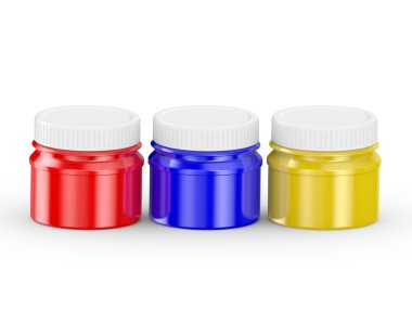 beyaz zemin üzerinde boya ile bankalar