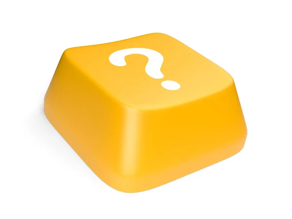 Orange computer key with question sign — Stock Photo, Image
