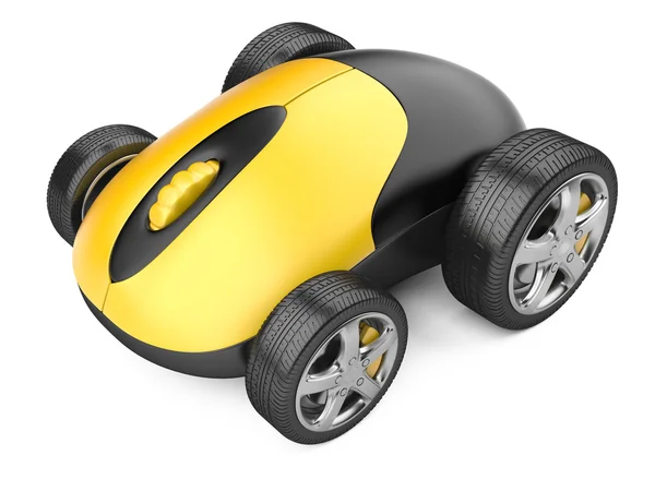 Computer mouse with wheels — Stock Photo, Image