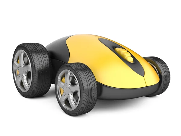 Computer mouse with wheels — Stock Photo, Image