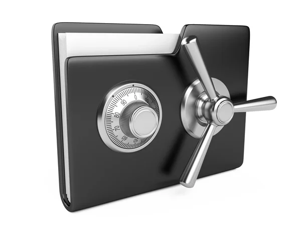 siyah klasör ve şifreli kilit