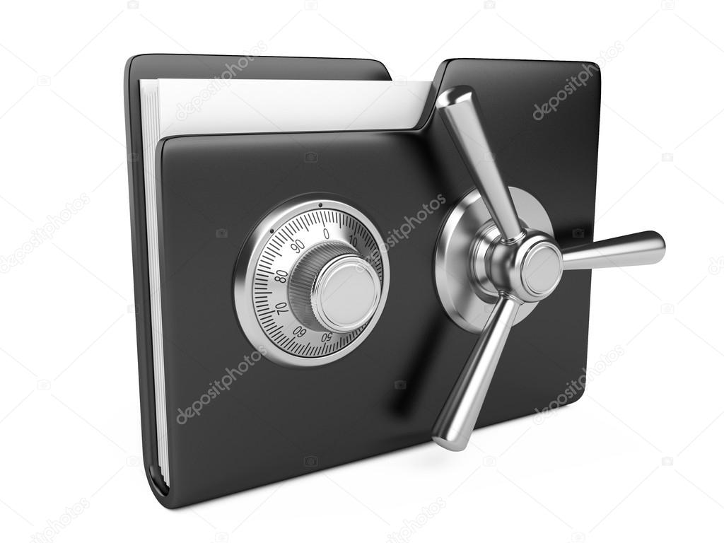 Black folder and combination Lock