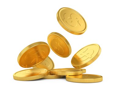 golden falling coins clipart