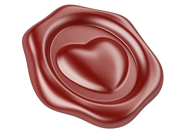 Wax seal with heart — Stock Photo, Image