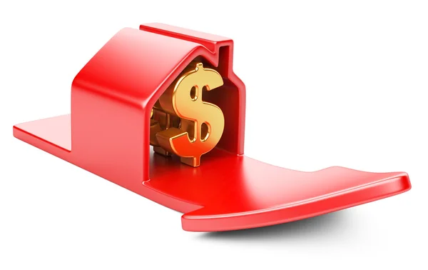 House with dollar sign and rising arrow — Stock Photo, Image