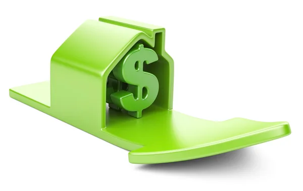 House with dollar sign and rising arrow — Stock Photo, Image