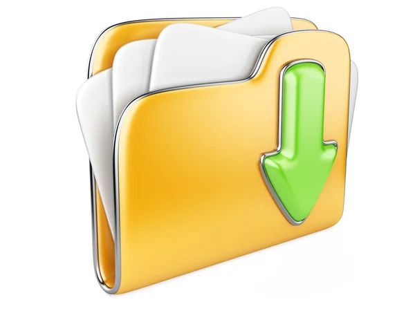 Download folder 3d icon. — Stock Photo, Image