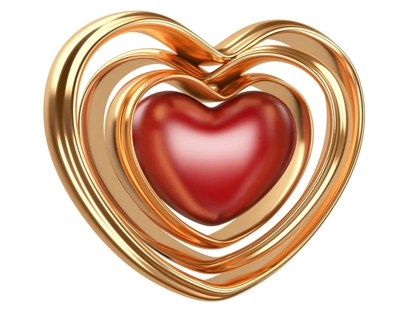 Arany-szív alakú — Stock Fotó