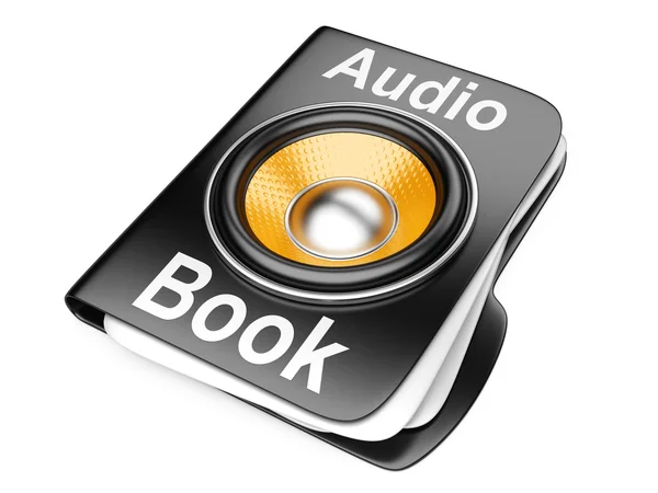 3d folder with speaker. audio-book concept — Stock Photo, Image