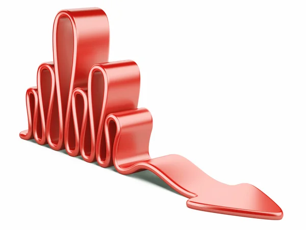 Red wavy concept arrow — Stock Photo, Image