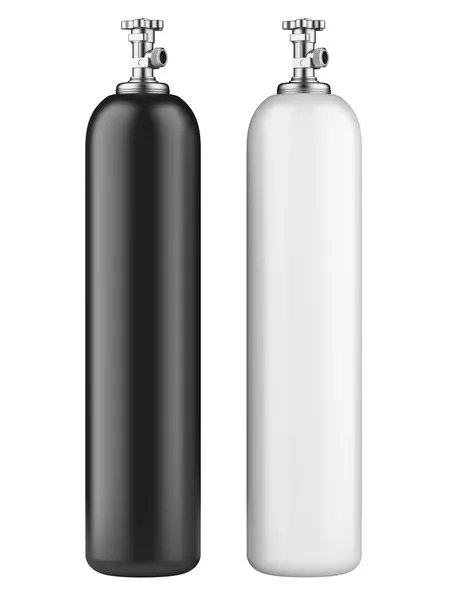 Cilinders met samengeperst gas Rechtenvrije Stockfoto's