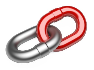 zincir bağlantısı beyaz arkaplanda izole edildi