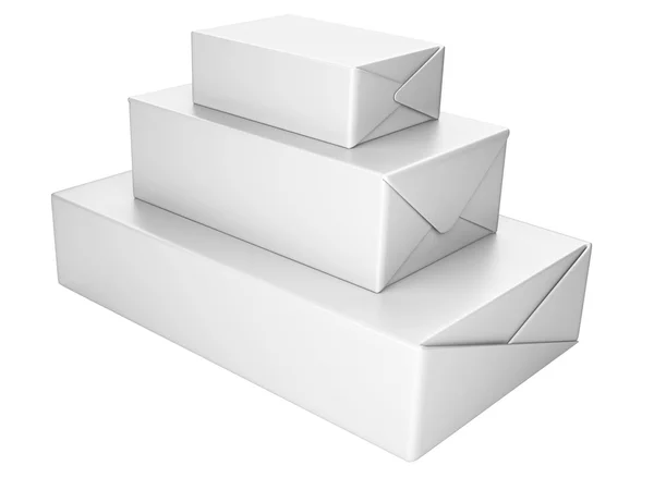 Белые коробки — стоковое фото