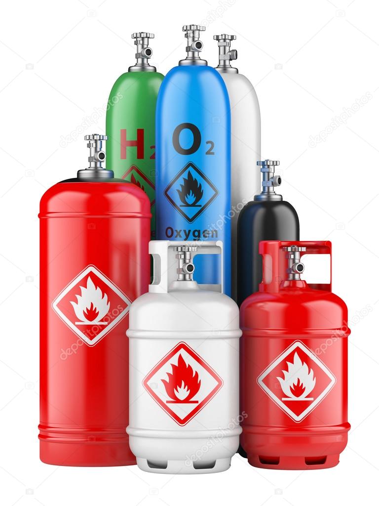 cylinders with compressed gas
