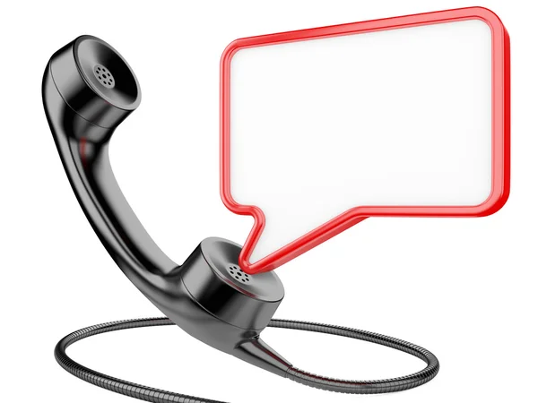 Handset icon with chat bubble — Stock Photo, Image