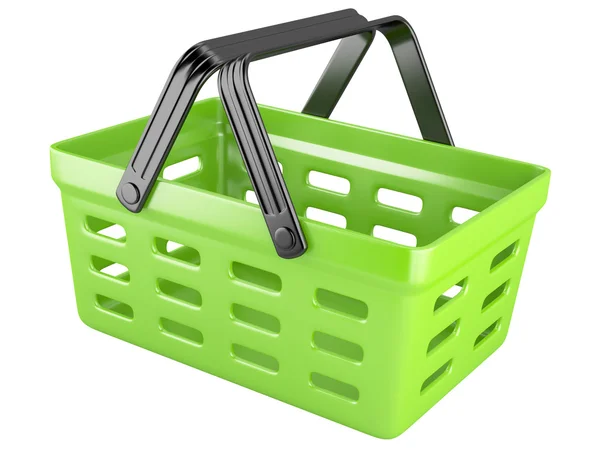 3d green shopping basket — Stock Photo, Image