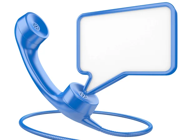 Handset icon with chat bubble — Stock Photo, Image