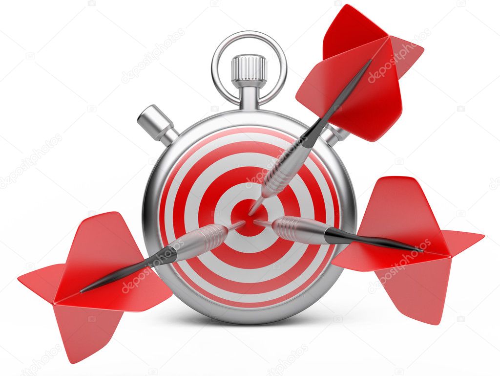 marketing strategy concept. dart hitting the center of a target 