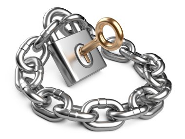 asma kilit ve zincir. güvenlik kavramı