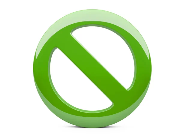 Sinal verde proibido — Fotografia de Stock