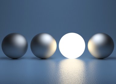 parlak parlayan küre üst üste. liderlik kavramı