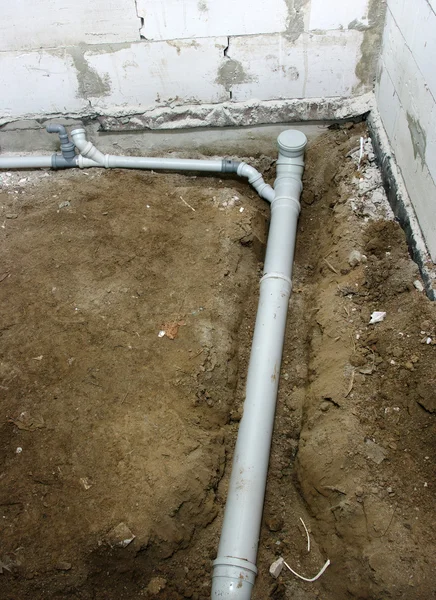 PVC afvalwater pijp — Stockfoto