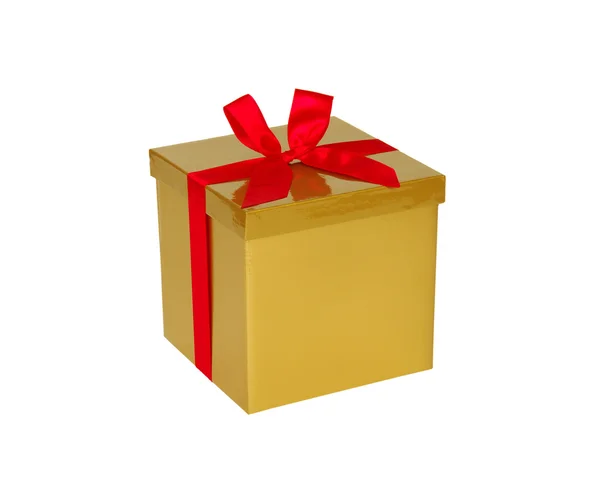黄金礼品盒 — 图库照片