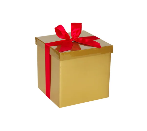 Scatola regalo oro — Foto Stock