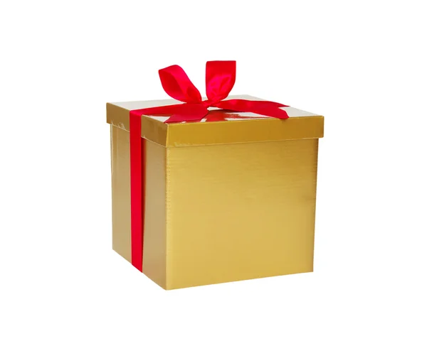 Goldene Geschenkbox — Stockfoto