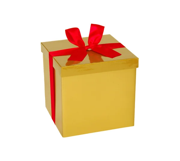 Scatola regalo oro — Foto Stock