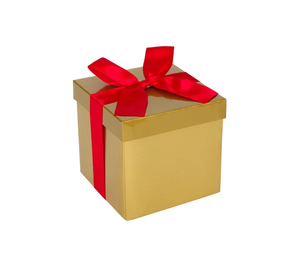 Goldene Geschenkbox — Stockfoto