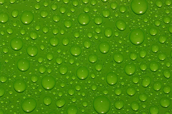 Zelené vodní kapky — Stock fotografie