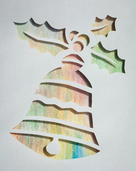 Christmas bell.Origami.Handmade. — Stock Photo, Image