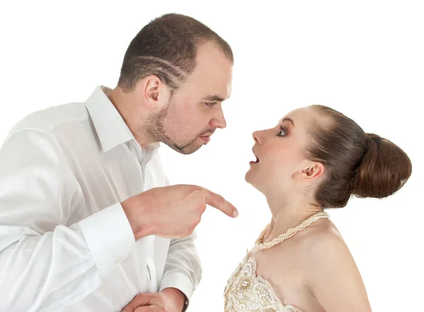 Casal lindo discutindo — Fotografia de Stock