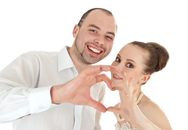 Schönes lächelndes Hochzeitspaar — Stockfoto