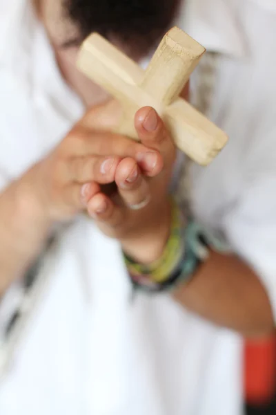 Man met het Kruis — Stockfoto