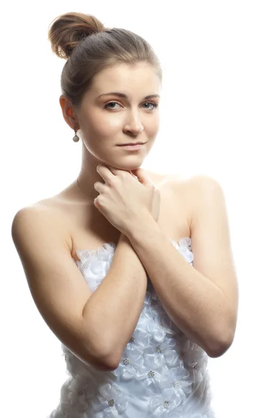 Beautiful bride in wedding dress — Stock Photo, Image