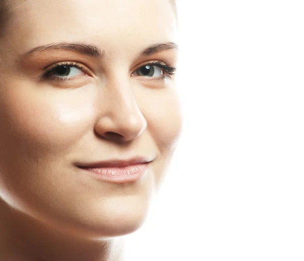 Close-up portrait of young beautiful woman's face — Stock Photo, Image