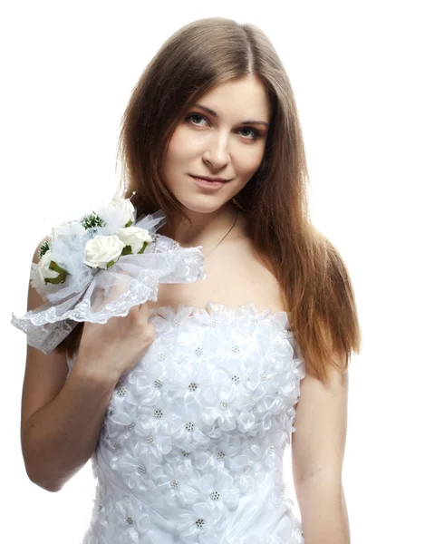 Beautiful bride in wedding dress — Stock Photo, Image