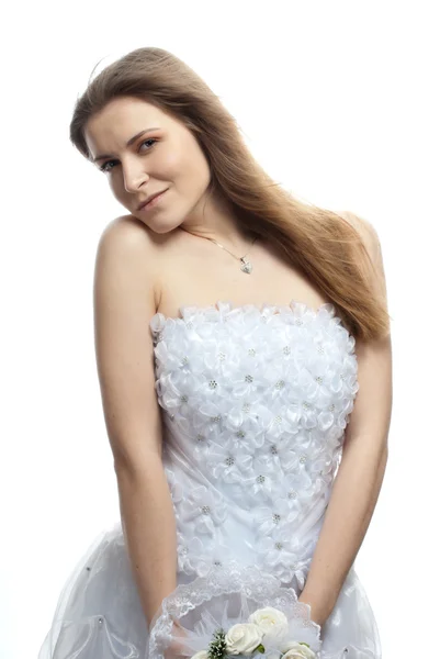 Schöne Braut im Brautkleid — Stockfoto