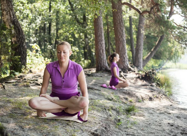 Group of practicing yoga — Stock Photo, Image