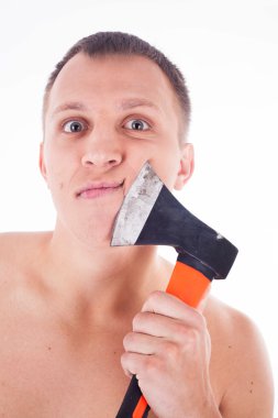 genç adamın ekşitmeden esprili duygusal portre