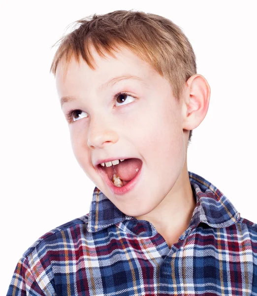 Portrait of boy looking up — Stock Photo, Image