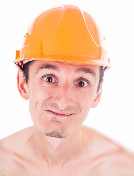 Retrato emocional humorístico de um jovem sorridente — Fotografia de Stock