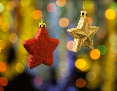 Işıklar bulanık arka plan christmas dekorasyon